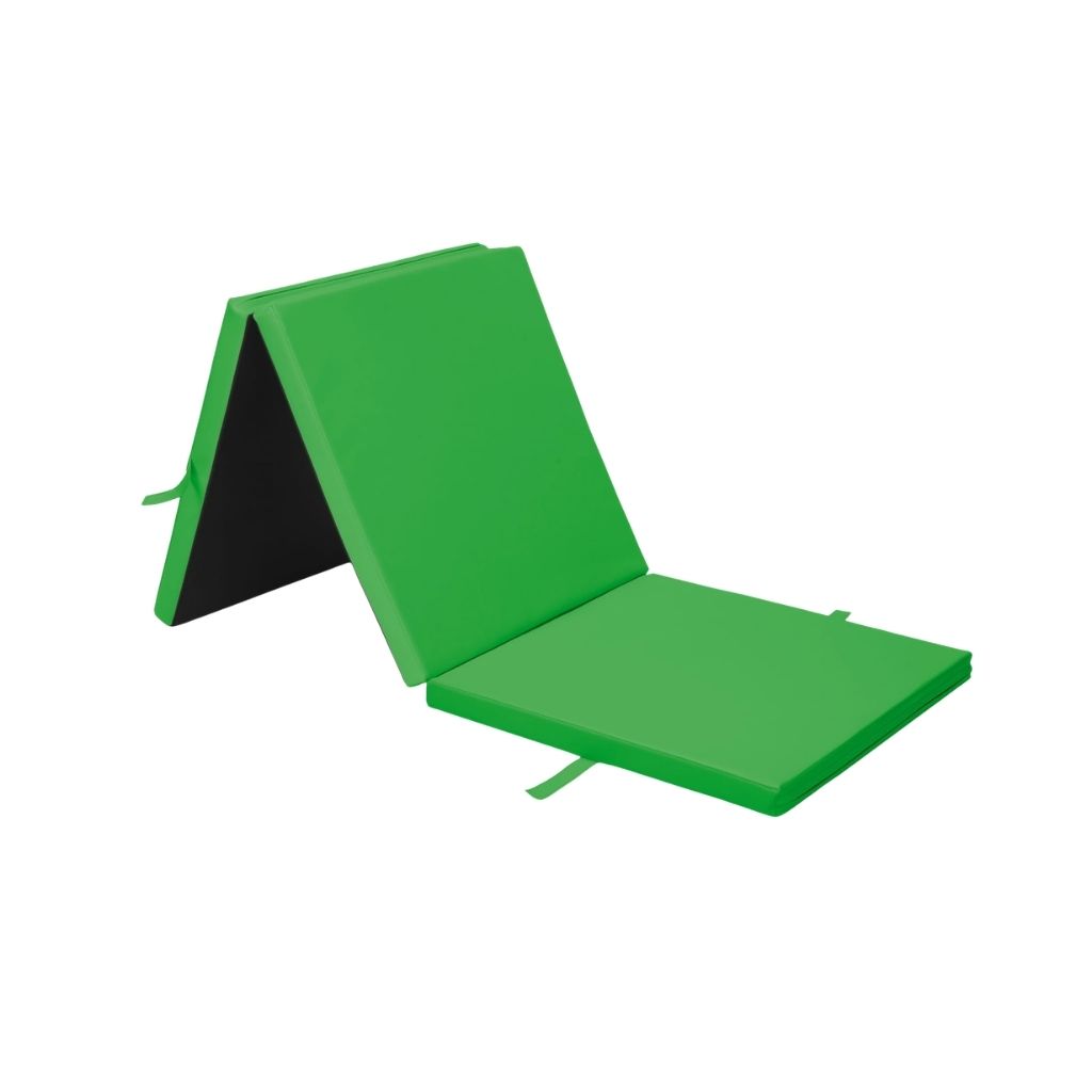 placowki-jutra-materac-gimnastyczny-3-czesciowy-rehabilitacyjny-180-x-60-x-5-cm Zielony trzyczęściowy materac gimnastyczny złożony w podwyższenie